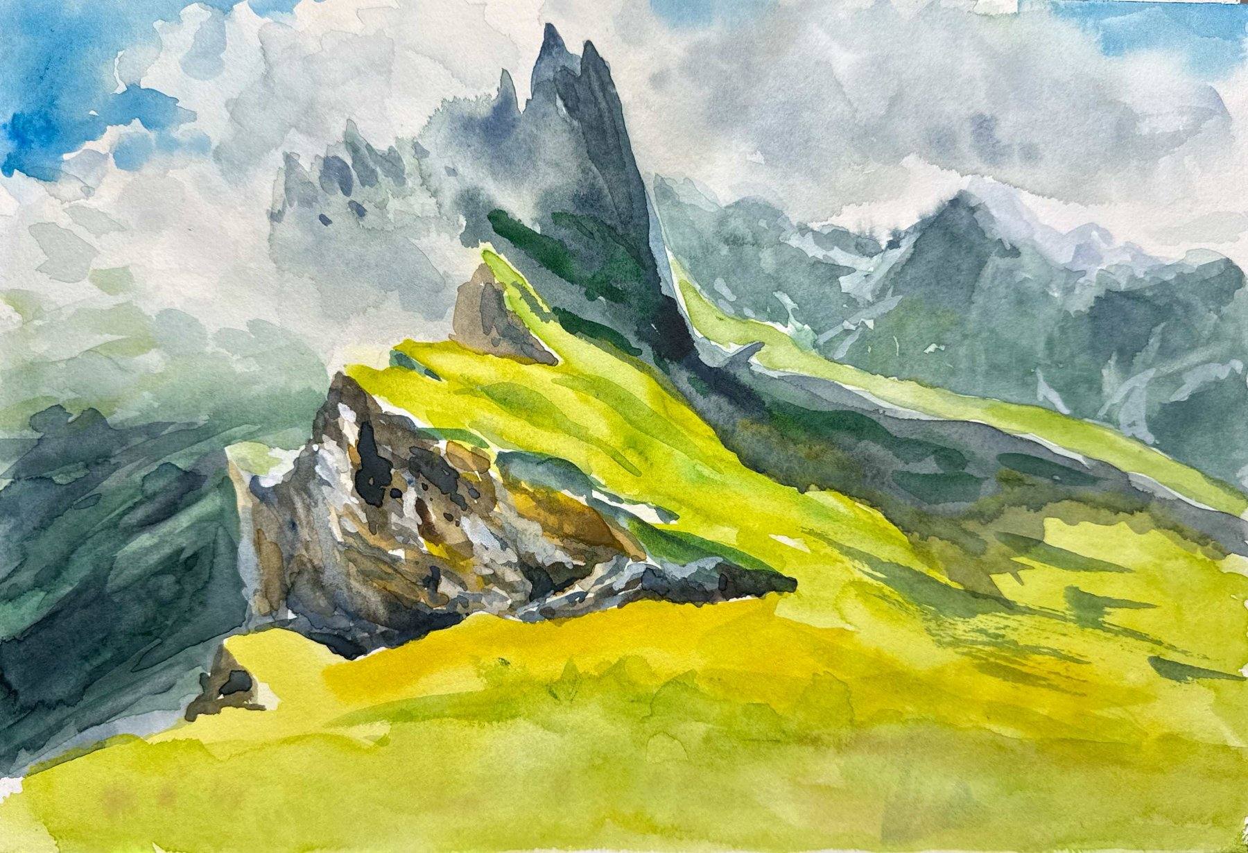 Watercolour Study Dolomite